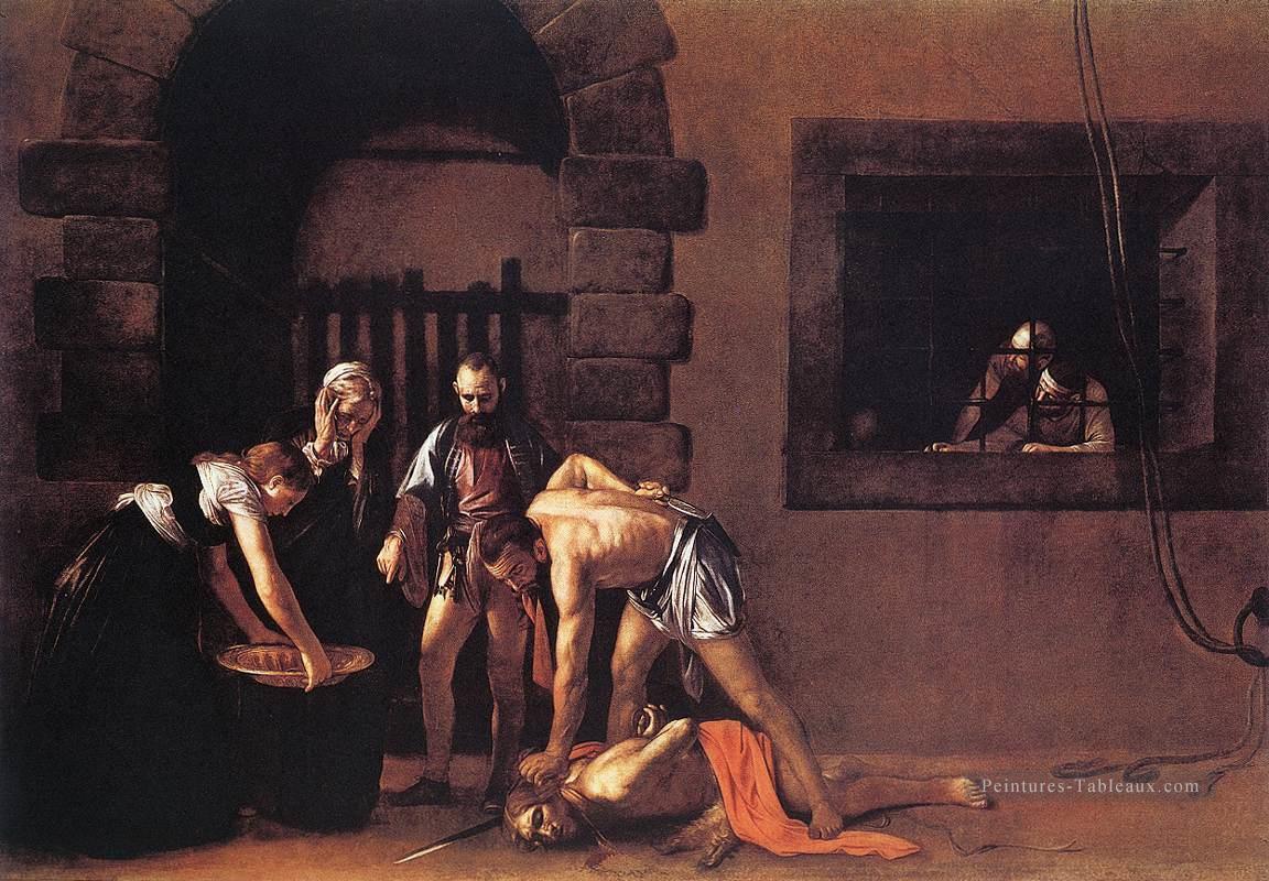 Décapitation de Saint Jean Baptiste Caravage Peintures à l'huile